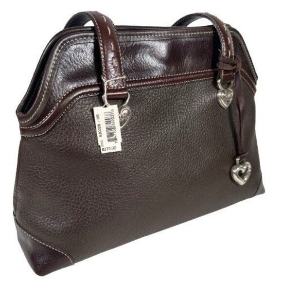 New Brighton Brown Mixed Leather Hobo Shoulder Bag Tote Purse MRP $270 - Picture 2 of 16